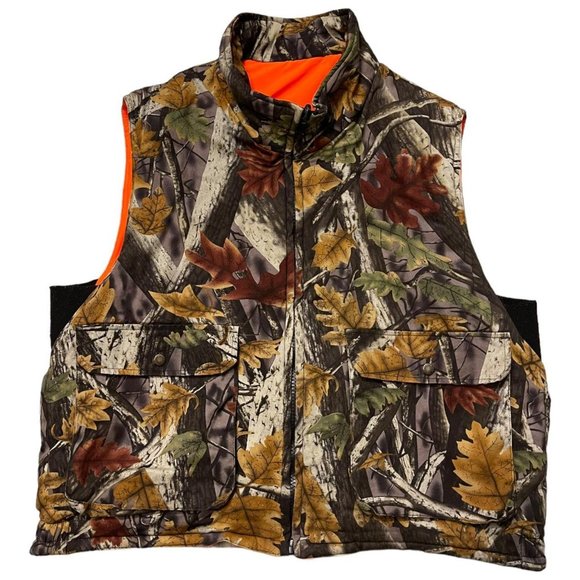 Vintage Camo & Orange Reversible Hunting Vest - Picture 1 of 4